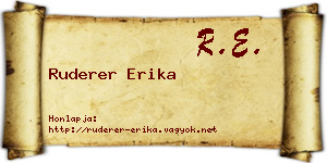 Ruderer Erika névjegykártya